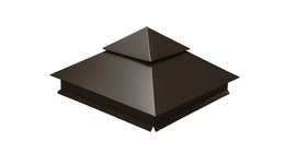 Колпак на столб двойной 390х390мм 0,45 Drap с пленкой RR 32 темно-коричневый