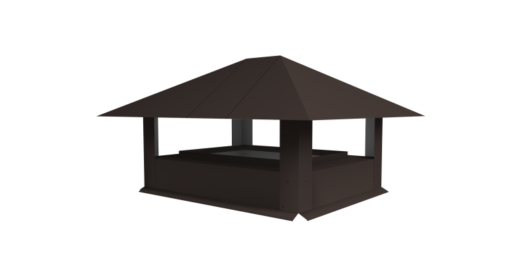 Дымник на трубу 520х390мм 0.5 Rooftop Бархат с пленкой RR 32 темно-коричневый