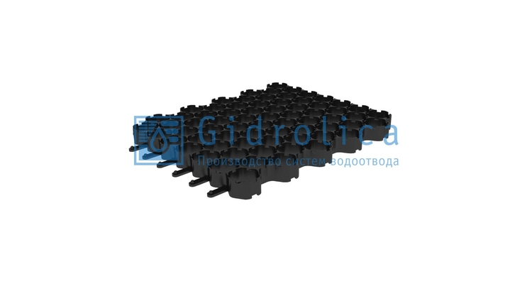 Решетка газонная Gidrolica Eco Normal РГ-53.43.3,5 - пластиковая черная, арт. 610