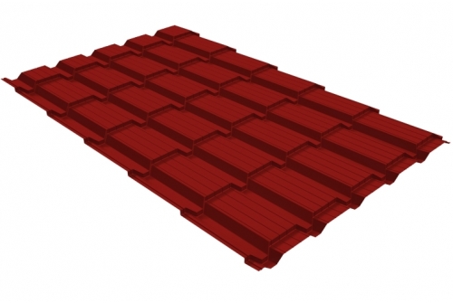 Металлочерепица квадро профи Grand Line 0,5 Satin RAL 3011 коричнево-красный