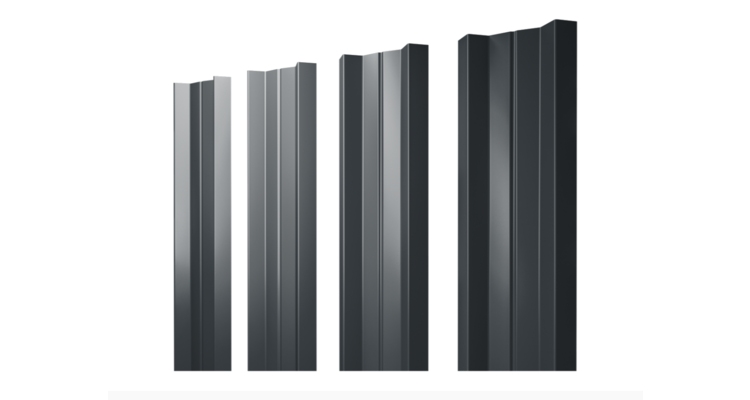 Штакетник М-образный А с прямым резом 0.45 Drap RAL 7016 антрацитово-серый