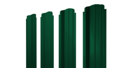 Штакетник П-образный B фигурный 0,45 PE RAL 6005 зеленый мох