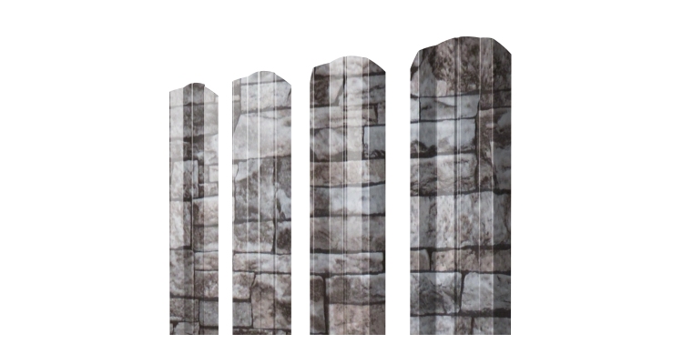 Штакетник М-образный А фигурный 0,45 Print Elite Fine Stone TwinColor