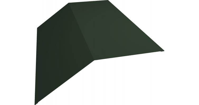 Планка конька плоского 190х190 0,5 GreenCoat Pural BT с пленкой RR 11 темно-зеленый (RAL 6020 хромовая зелень) (2м)