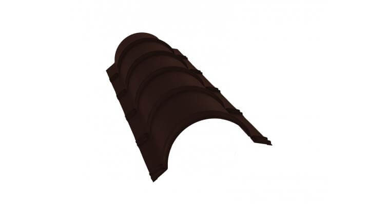 Планка малого конька полукруглого 0,5 Rooftop Бархат RAL 8017 шоколад (1,97м)