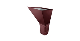 Воронка водосборная прямоугольная Vortex 127мм RAL 3005 красное вино