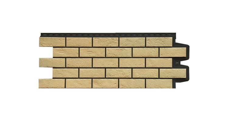 Фасадная панель GL Состаренный кирпич Design Plus ваниль с черным швом