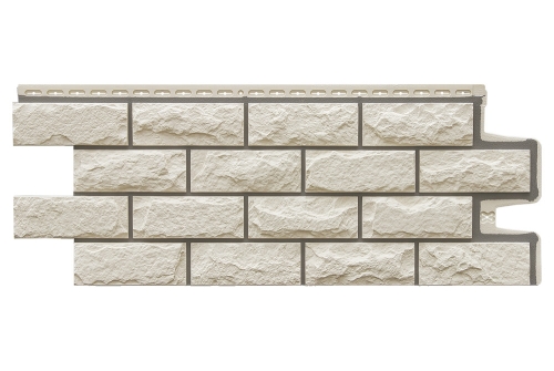 Фасадная панель GL Колотый камень Design молочный со швом RAL 7006