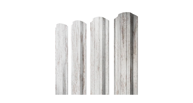 Штакетник Прямоугольный фигурный 0,45 Print Elite Snow Wood TwinColor