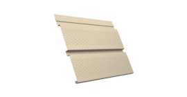 Софит металлический Квадро Брус с перфорацией 0,5 Satin с пленкой RAL 1015 светлая слоновая кость