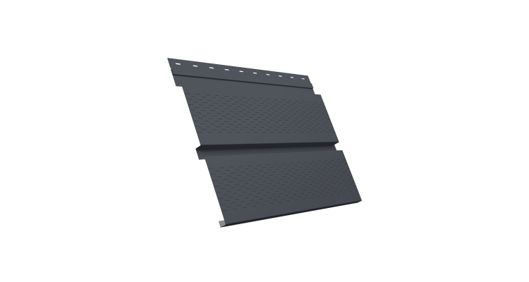 Софит металлический Квадро Брус с перфорацией 0,5 Satin Matt с пленкой RAL 7024 мокрый асфальт