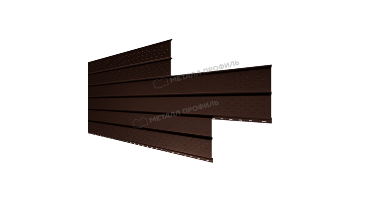 Софит Металл Профиль перфор. Lбрус-XL-14х335 (VALORI-20-DarkBrown-0.5)