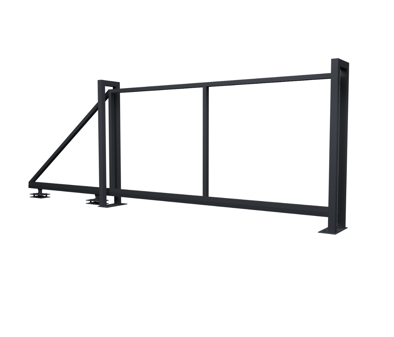 Ворота откатные Жалюзи Texas 1.8х4.0 RAL 7024 без заполнения (ламель 150 мм)