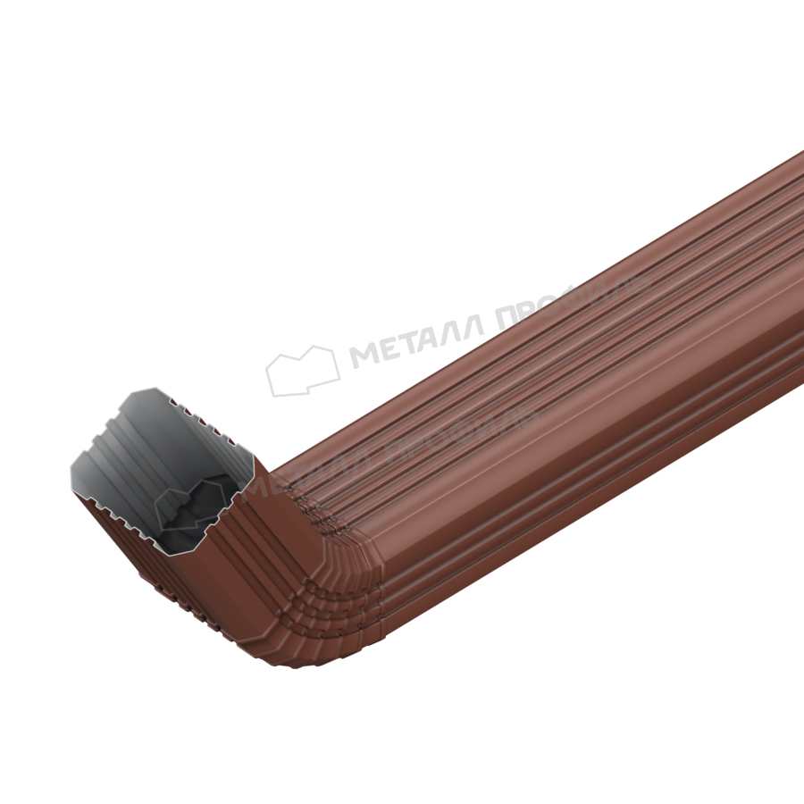 Труба водосточная с коленом Металл Профиль БЮДЖЕТ 76х102х3000 RAL 8017