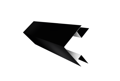 Планка угла внешнего сложного Экобрус Grand Line 0,45 Drap RAL 9005 черный (3м)