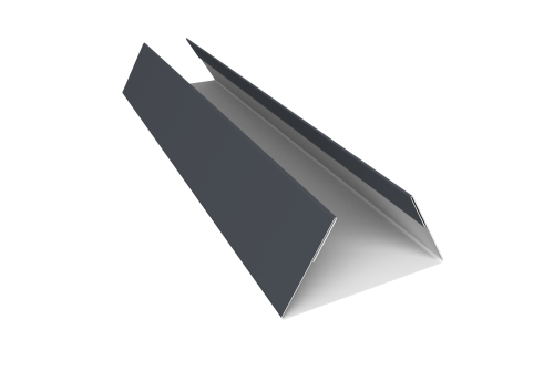 Планка стыковочная составная нижняя 0,5 Satin Matt RAL 7024 мокрый асфальт (2м)