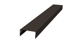 Ламель лицевая 125 забора жалюзи Texas стартовая/финишная для калиток и ворот 0.5 Velur X с пленкой RR 32 темно-коричневый