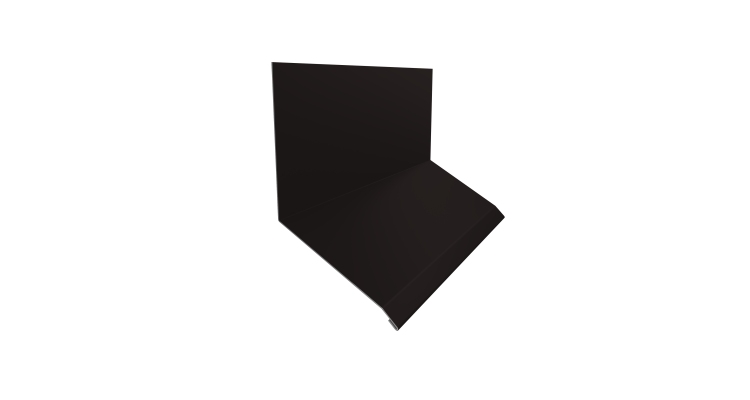 Планка примыкание верхнее к стене фальц Grand Line 150х130х20 0,45 Drap ST RAL 9005 черный (2м)