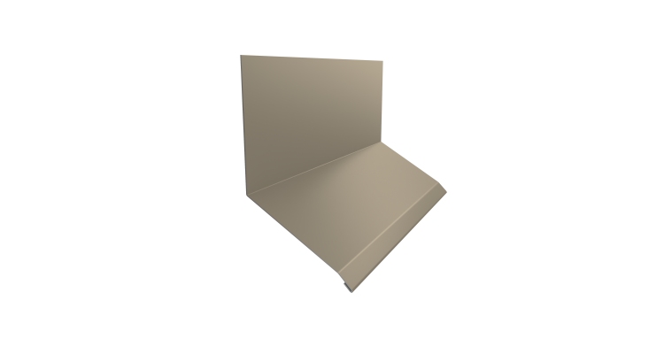 Планка примыкание верхнее к стене фальц 150х130х20 0,5 Satin с пленкой RAL 1015 светлая слоновая кость (2м)