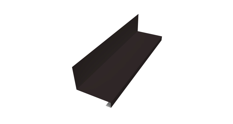 Планка примыкание нижнее к трубе для Кликфальц Pro Grand Line 0,5 Satin с пленкой RAL 9005 черный (3м)