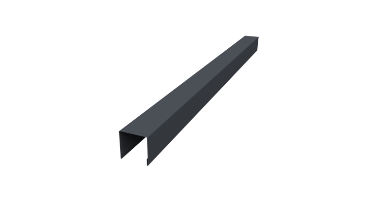 Планка вертикальная лицевая для забора жалюзи Palermo 0,5 Velur X RAL 7024 мокрый асфальт (2м)