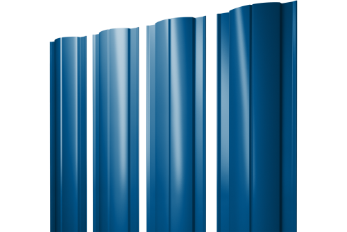 Штакетник Круглый с прямым резом 0,45 PE RAL 5005 сигнальный синий